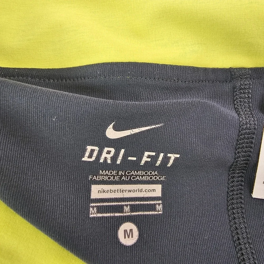 Nike Skort Skirt Womens Size M Dri-Fit Tennis Athletic Neon Yellow Gray Active